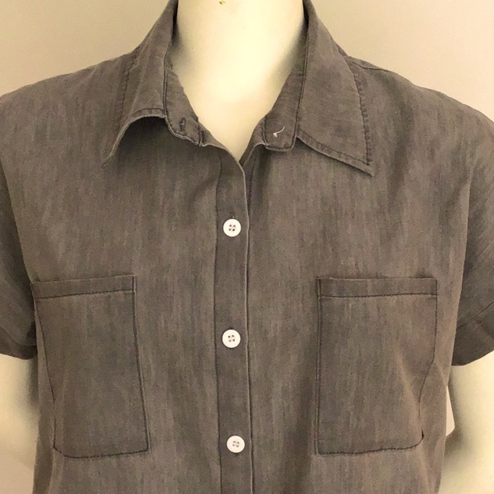 Taupe Cotton Short-sleeved Tunic/Dress - Picture 10 of 15